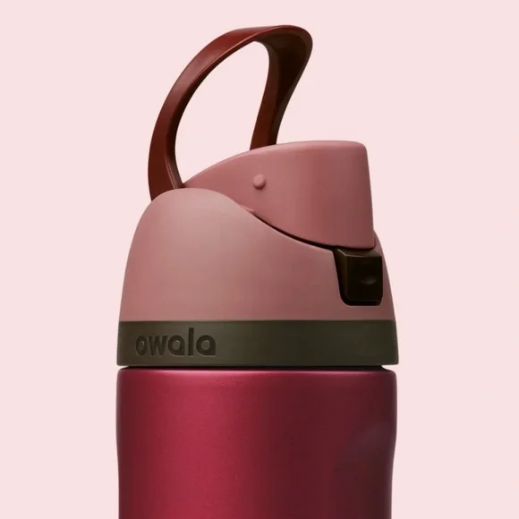 🎄RARE Special Edition Christmas Owala FreeSip 24oz Poinsettia Metallic Red - Picture 4 of 6